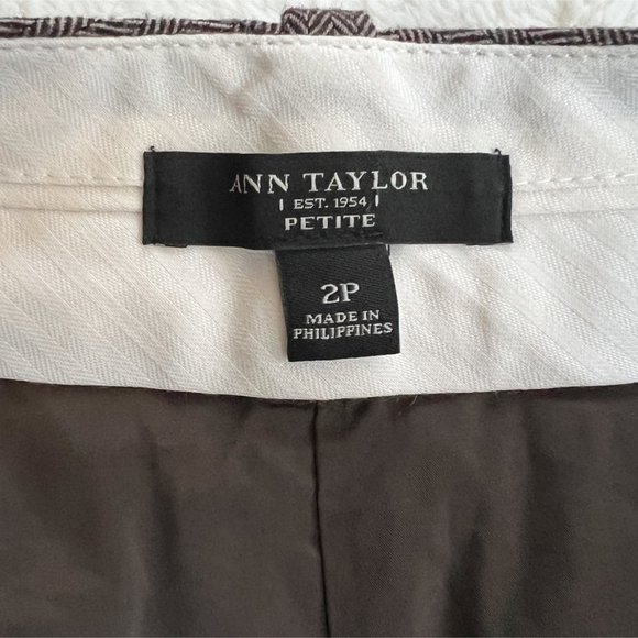 Ann Taylor Herringbone Wide Leg Pants, Wool, Brown, Petite 2, EUC - Picture 7 of 7